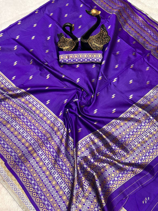 Elegant Organic Banarasi Lichi Silk Wedding Saree