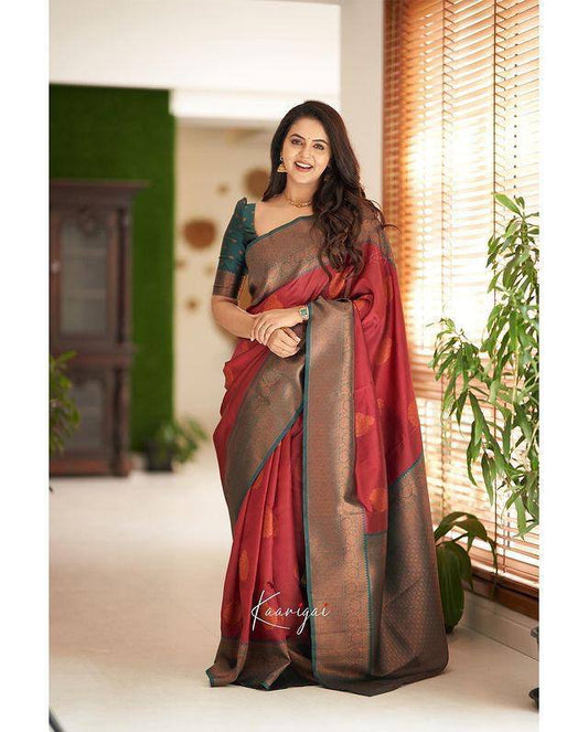 Luxury Comfort Organic Banarasi Lichi Silk Wedding Saree