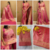 Elegant Pink Silk Saree with Subtle Woven Texture