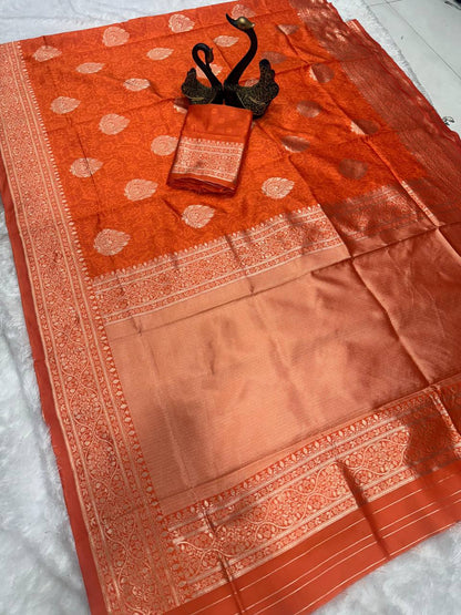 Weightless Saree Made with Organic Banarasi Lichi Silk for Wedding Wear