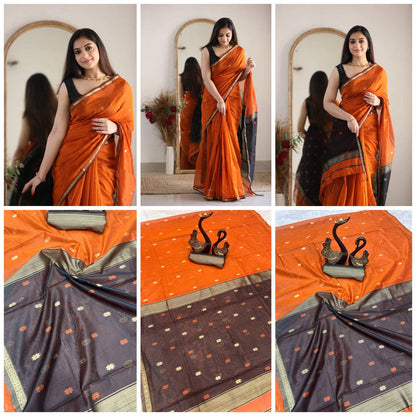 New Lilan Slub Soft Cotton Saree with Slab Weaving