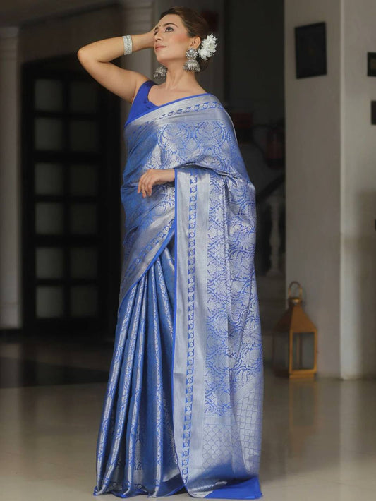 LuxeCraft Saree Designed in Organic Banarasi Lichi Silk