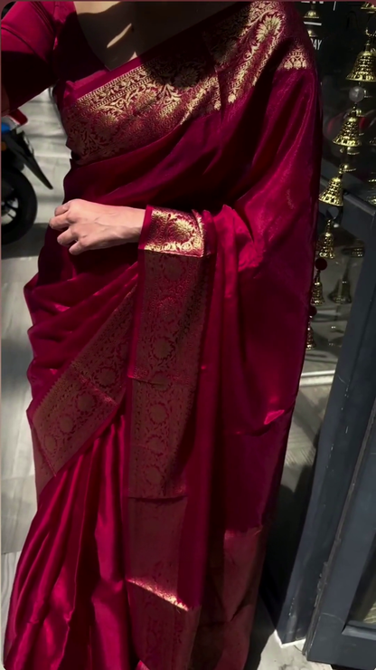 Red Rose Flower Saree