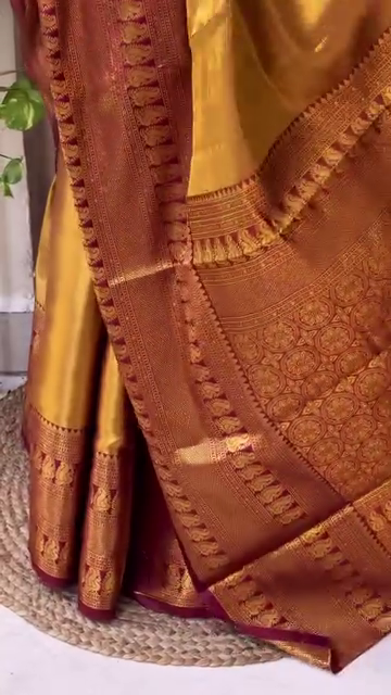 Golden Ember Silk Saree