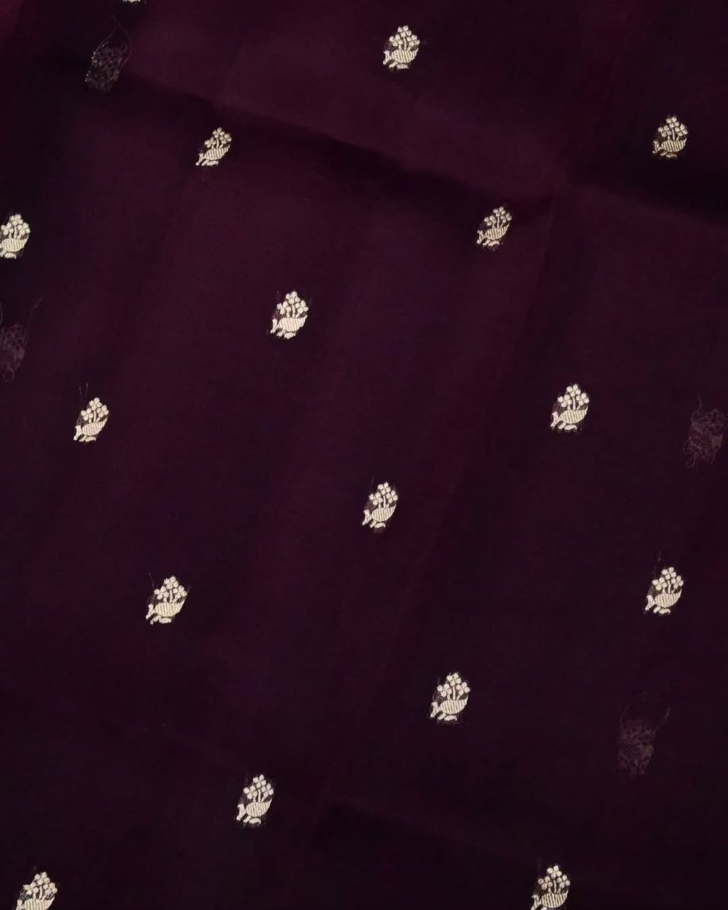 Midnight Bloom Silk Saree