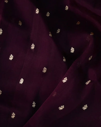 Midnight Bloom Silk Saree